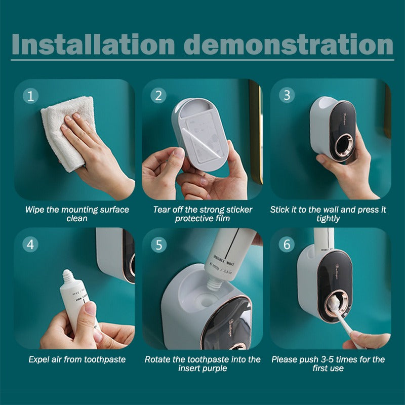 Skanto | Elegant Veggmontert Tannkremholder Dispenser