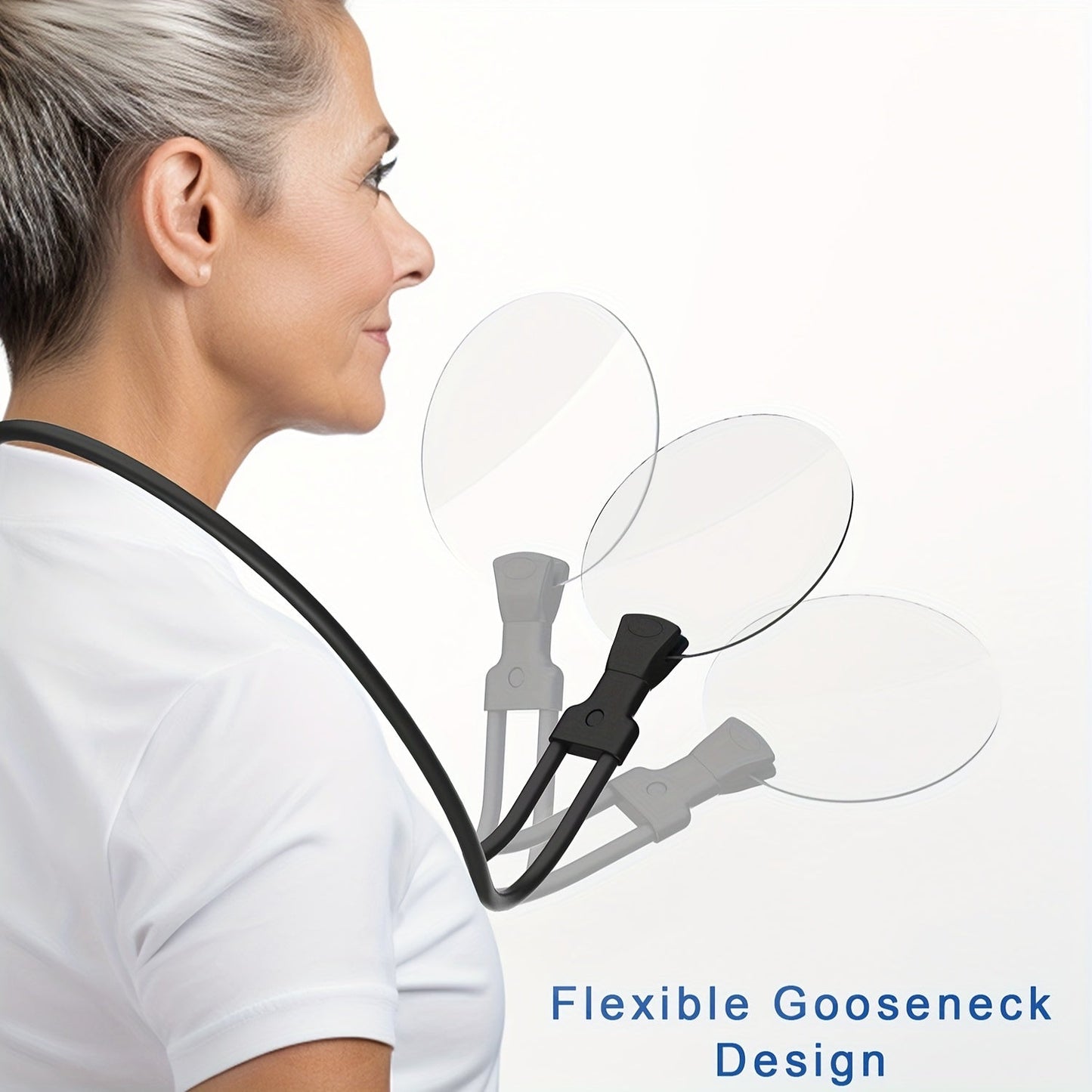 Norvo | 5X forstørrelsesglass Pro – Håndfri justerbar nakkeforstørrer for eldre og synshemmede – Perfekt for lesing, sying, håndverk og inspeksjon