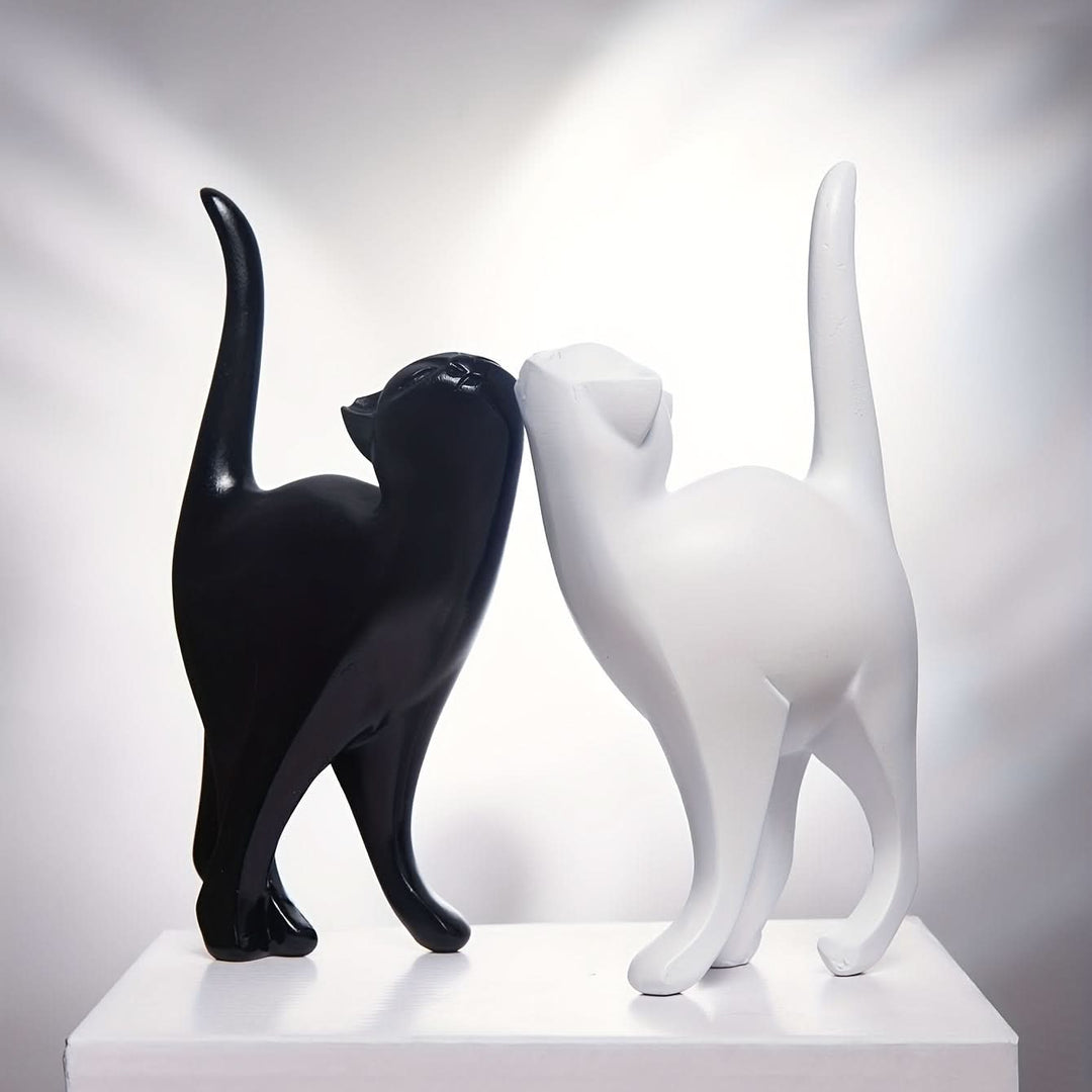 Skanto | Moderne Harpiks Katt Figur – Nordisk Stil Dekor