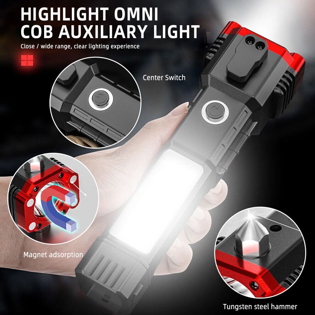 Skanto | Super Bright Rechargeable LED Håndholdt Lommelykt Portabel Søkelys 4 Modus Ny
