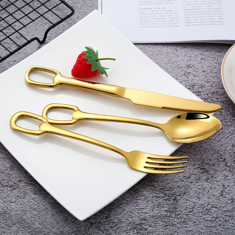 5Pcs Bestikk Sett Rustfritt Stål Bestikk Sett Elegant Middagsservise | Skanto