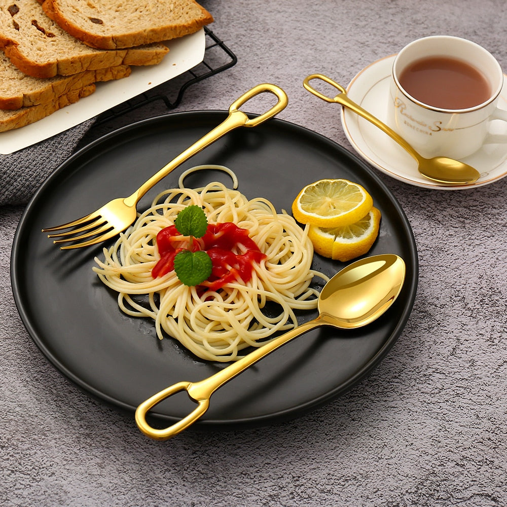 5Pcs Bestikk Sett Rustfritt Stål Bestikk Sett Elegant Middagsservise | Skanto