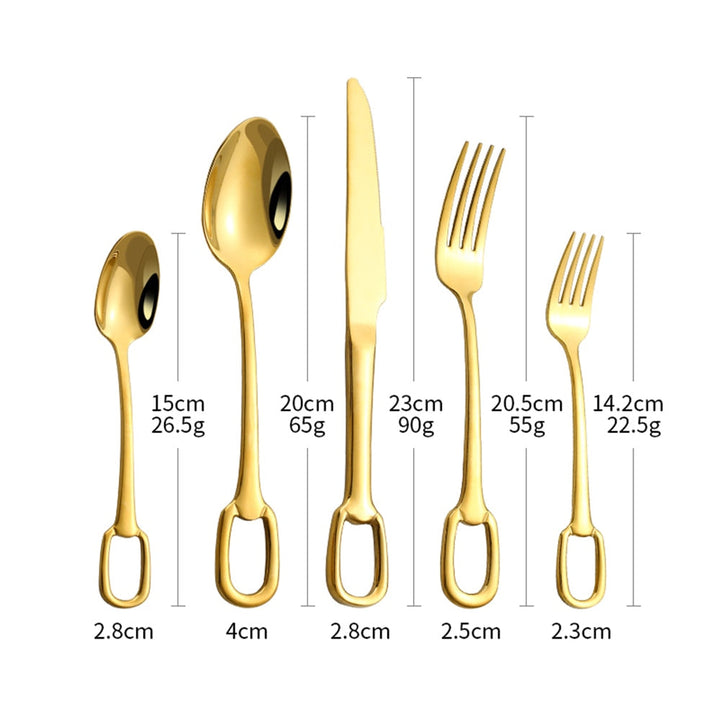 5Pcs Bestikk Sett Rustfritt Stål Bestikk Sett Elegant Middagsservise | Skanto