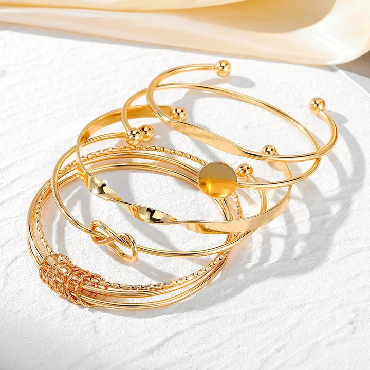 Skanto | 5stk Twist Bangle Armbånd Stabel