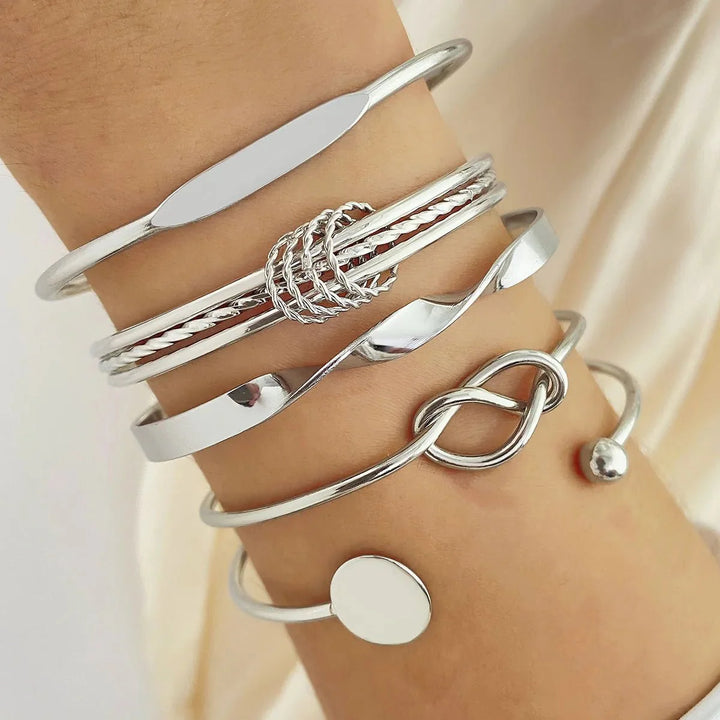 Skanto | 5stk Twist Bangle Armbånd Stabel