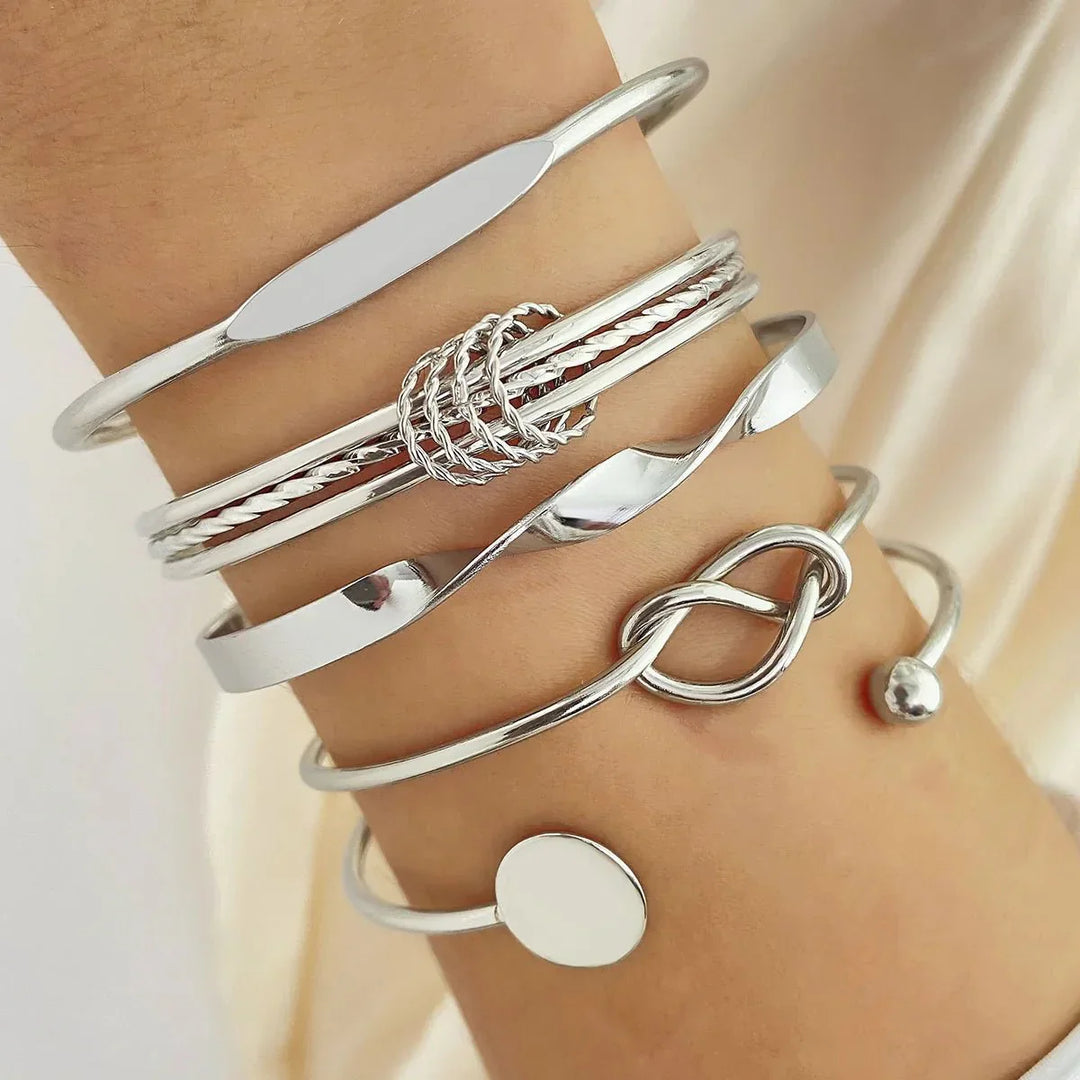Skanto | 5 stk Twist Bangle armbånd stabel