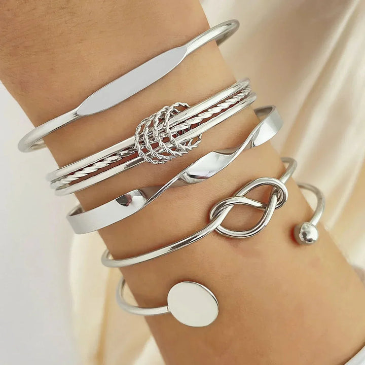 Skanto | 5 stk Twist Bangle armbånd stabel
