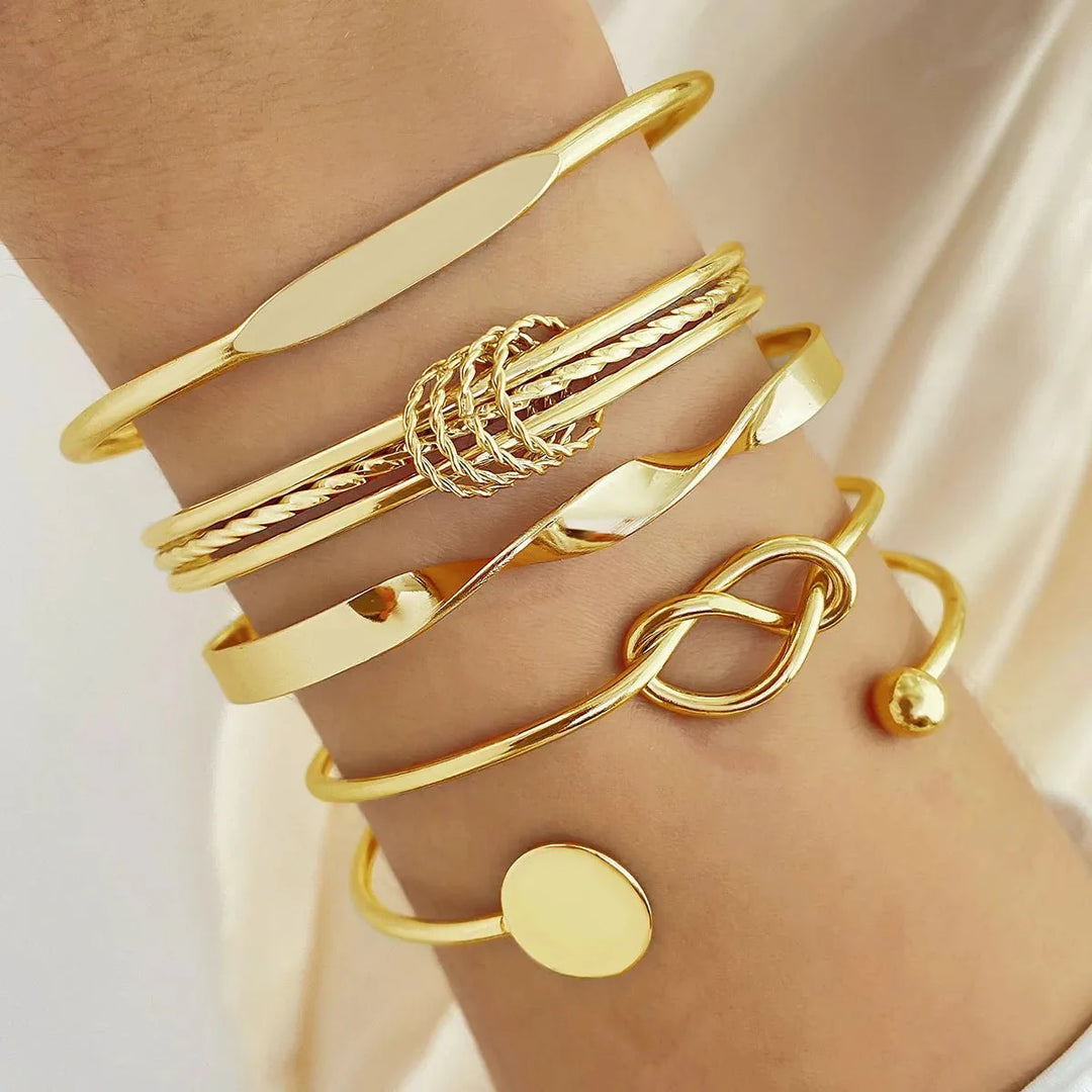 Skanto | 5stk Twist Bangle Armbånd Stabel