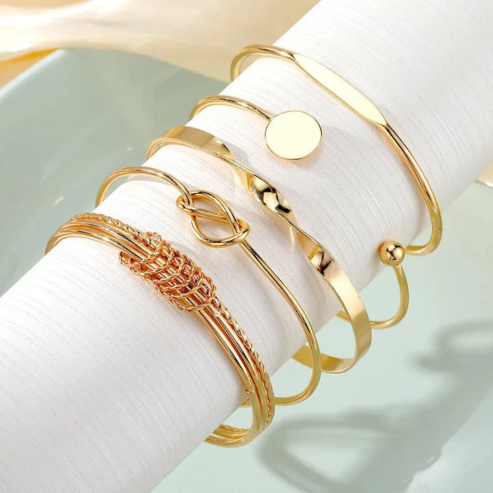 Skanto | 5 stk Twist Bangle armbånd stabel