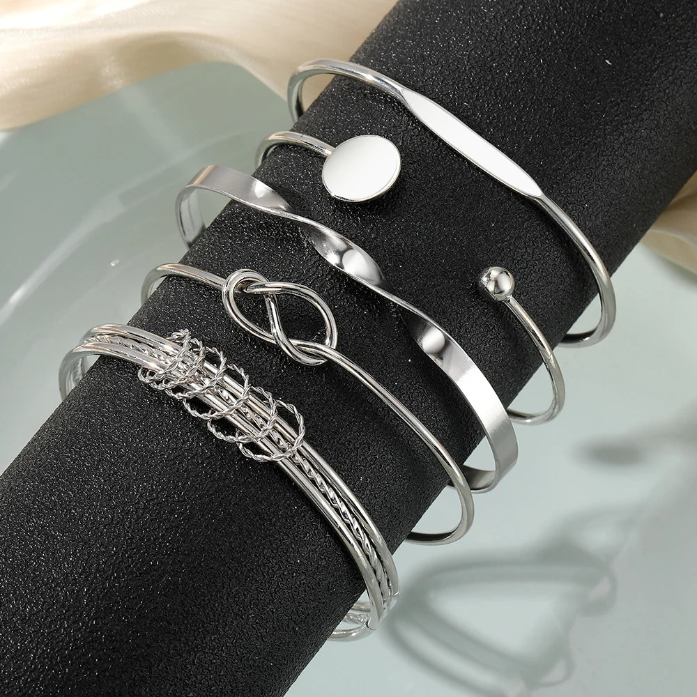Skanto | 5 stk Twist Bangle armbånd stabel