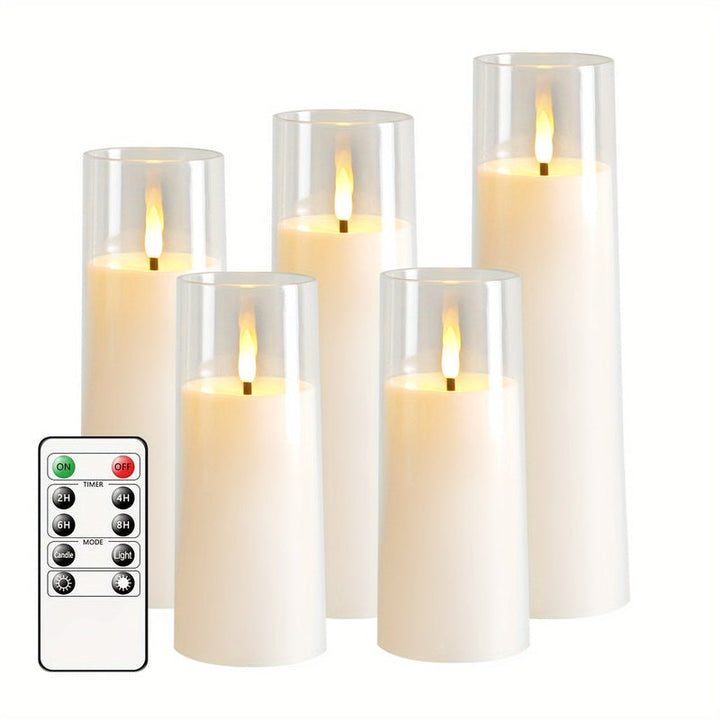 Skanto | HolidaySpark - 5 LED Uten Flamme Stearinlys for Festlig Stemning