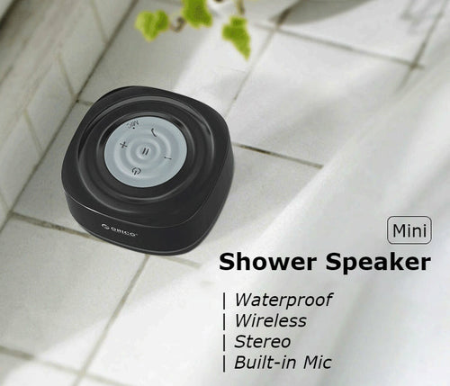 Skanto | Mini Bærbar Vanntett Trådløs Bluetooth 4.2 Dusj Høyttaler Med Sugekop & Innebygd Mikrofon