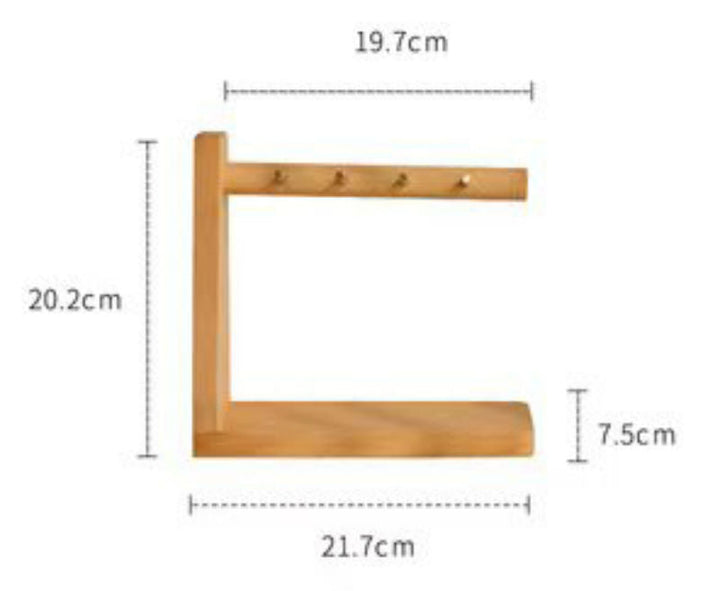 Skanto | Solid Wood Key Organizer with 6 Key Hooks and Storage Platform, No Installation Required, Suitable for Storing Keys, Glasses, Wallets and More