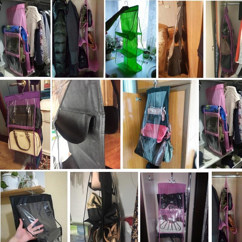 Skanto | Hengende Handy Handbag Organizer 6 Lommer Gjennomsiktig Oppbevaring Garderobe