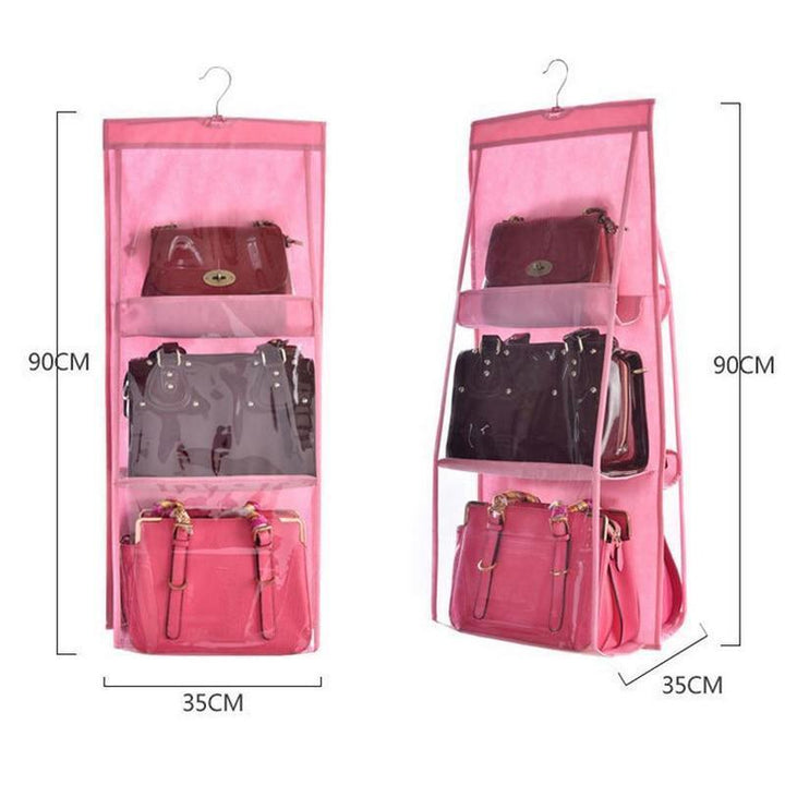 Skanto | Hengende Handy Handbag Organizer 6 Lommer Gjennomsiktig Oppbevaring Garderobe