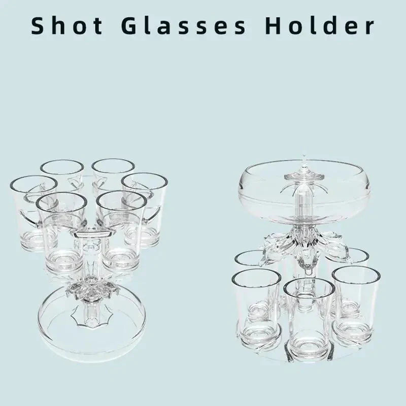 6 Shot Glass Dispenser og Holder Dispenser for Fylling av Væsker Shots | Skanto