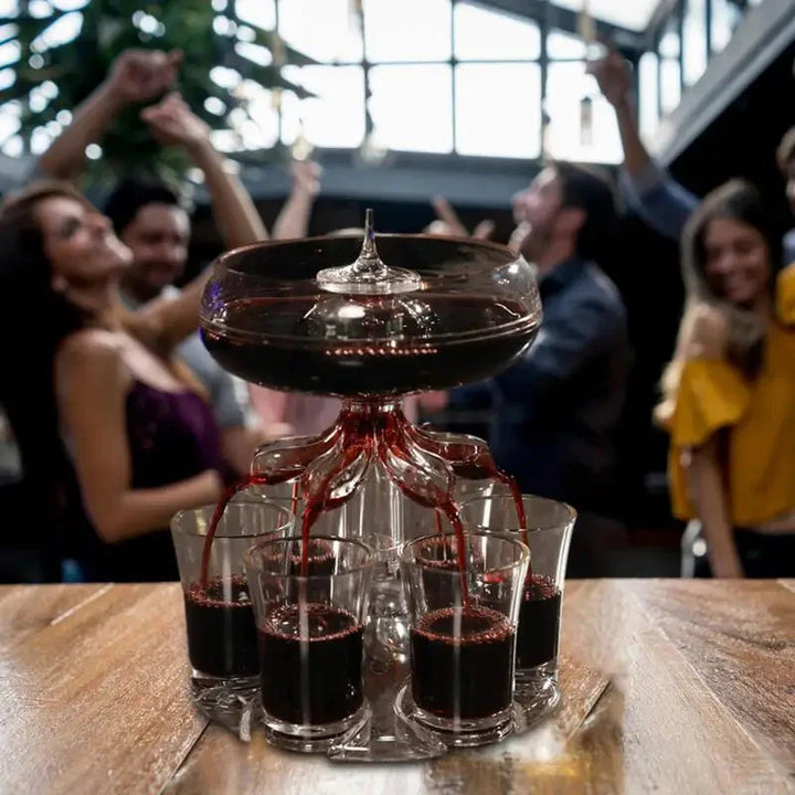 6 Shot Glass Dispenser og Holder Dispenser for Fylling av Væsker Shots | Skanto