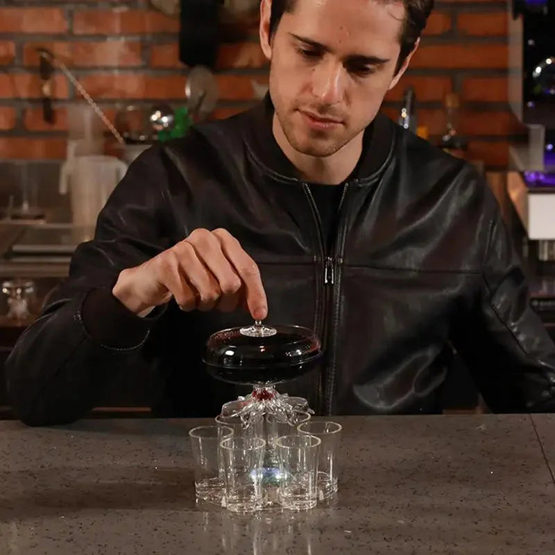 6 Shot Glass Dispenser og Holder Dispenser for Fylling av Væsker Shots | Skanto