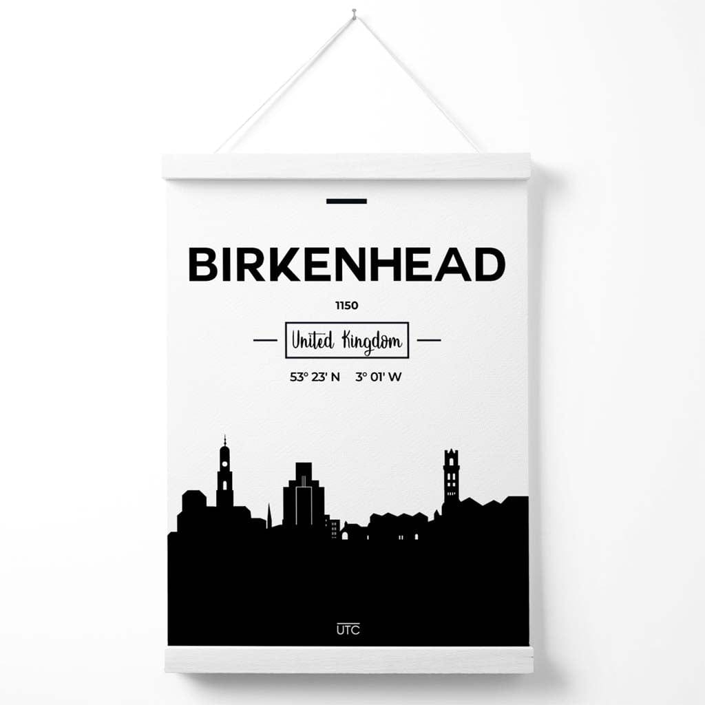 Birkinhead svart-hvitt bybildeplakat med oppheng