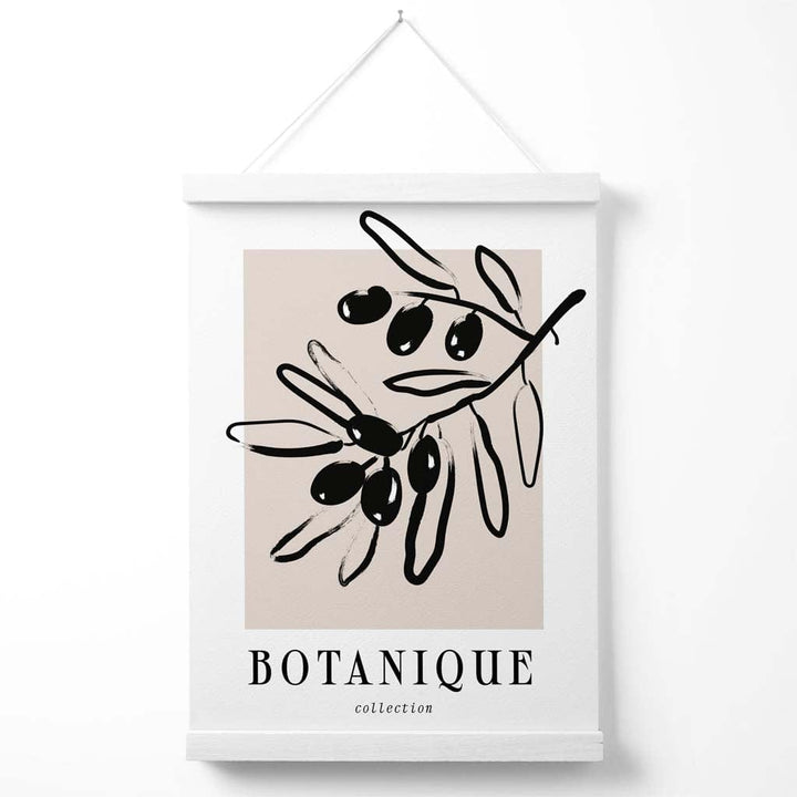 Beige-svart olivengrønn bohemsk blomsterplakat med oppheng