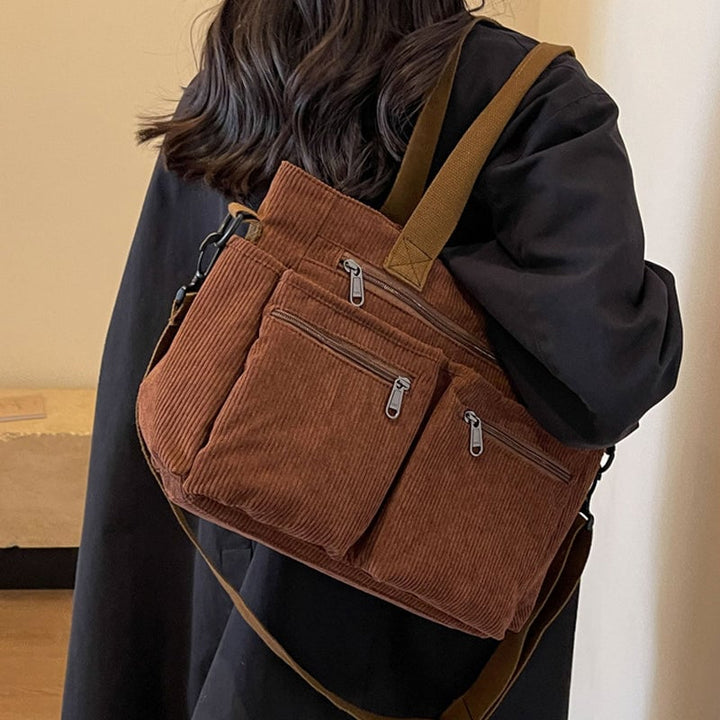 Skanto | Ensfarget Cordfløyels Tote Bag