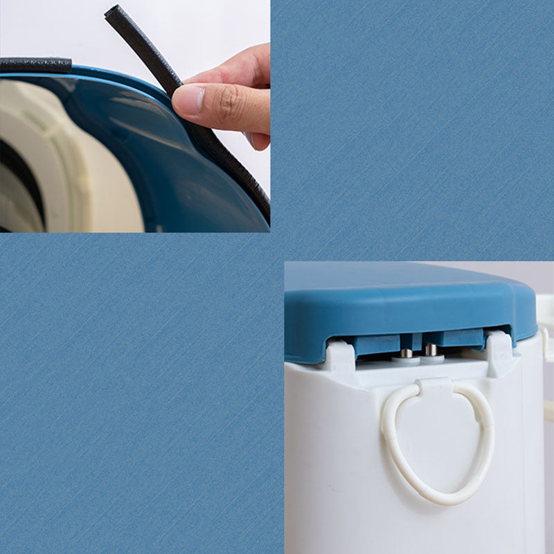 Moderne vegghengt plasttoalett med toalettsete til badet