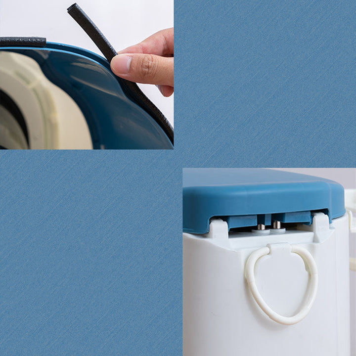 Moderne vegghengt plasttoalett med toalettsete til badet