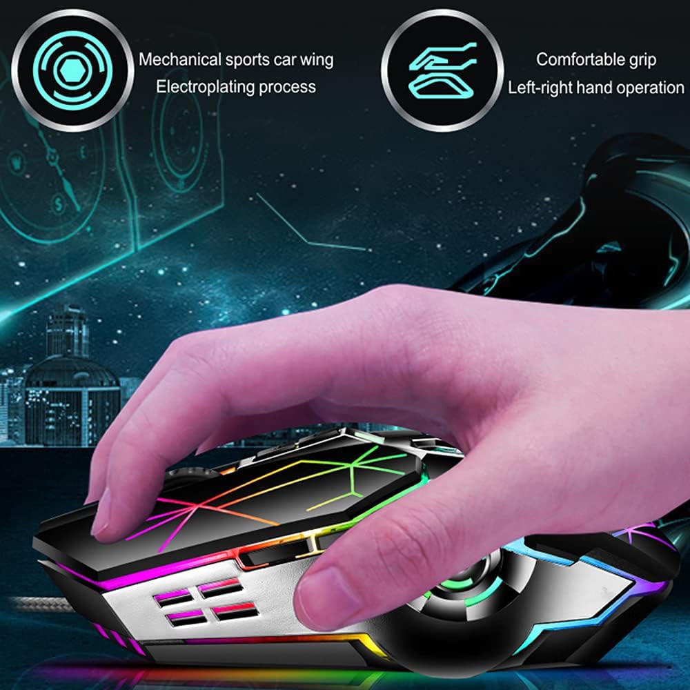 Mechanische Gaming-Tastatur med 87 Tasten, RGB-Hintergrundbeleuchtung og blauen Schaltern