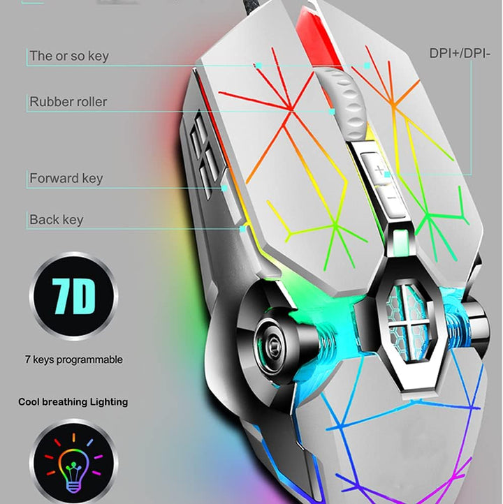 Mechanische Gaming-Tastatur med 87 Tasten, RGB-Hintergrundbeleuchtung og blauen Schaltern
