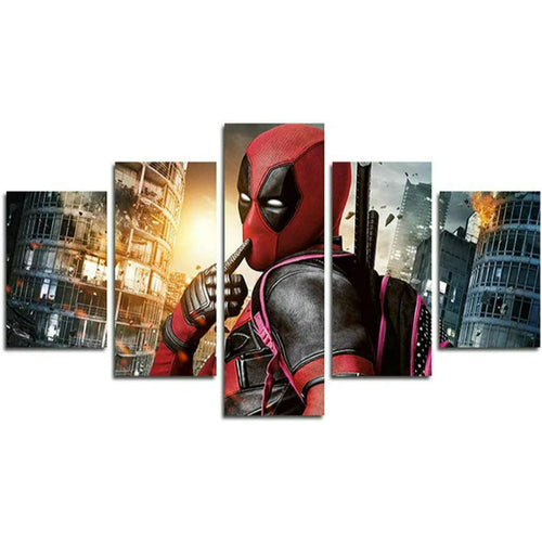 Sett med 5 Deadpool-film-lerret