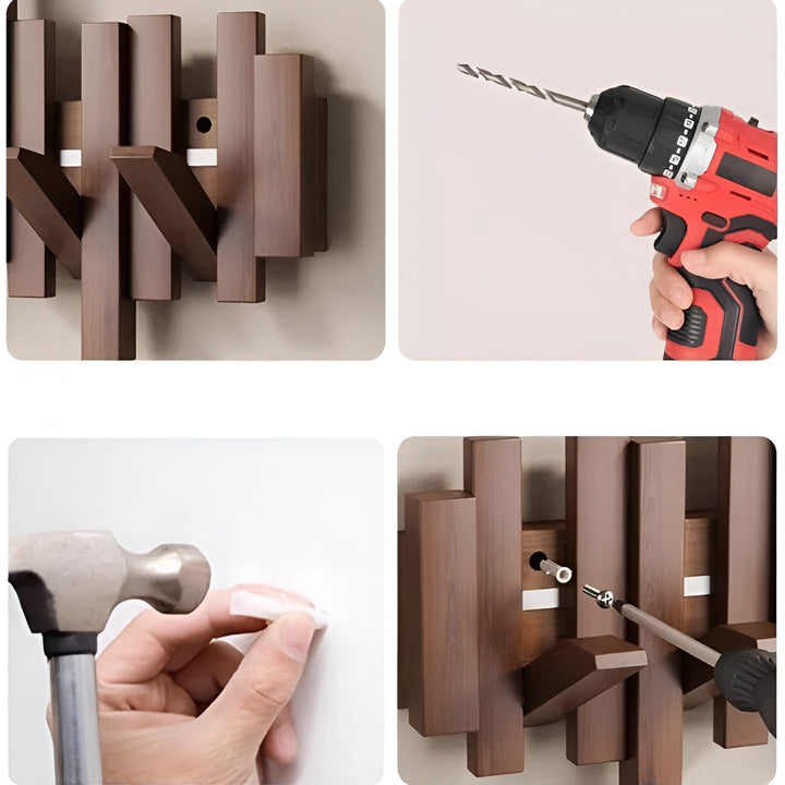 Stilig tre garderobe – FleksiSkantoe magnetiske kroker for mer organisering | Ideell for soverom | Skanto