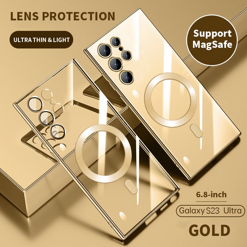 Skanto | Transparent luksusbelegg magnetisk deksel for Samsung