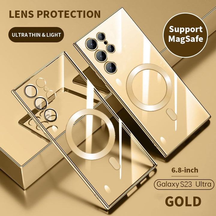 Skanto | Transparent luksusbelegg magnetisk deksel for Samsung