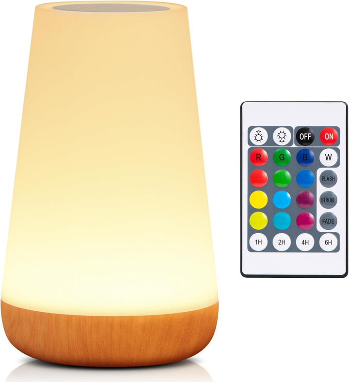 Skanto | Nattbordlampe, LED Berøringsbordlampe, 13 RGB Farger som endres