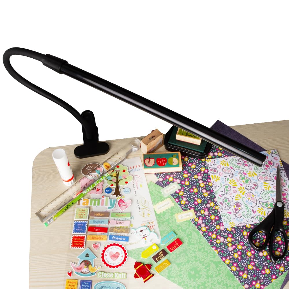 Skanto | Ottlite Clip-On Led Lampe - Justerbart Clearsun Lys For Skriver, Piano, Og Bord, Svart