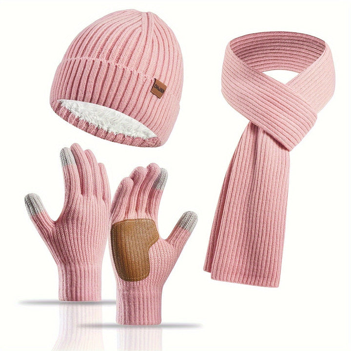 Skanto | Vinter Komfort Sett – Strikket Lue, skjerf og hansker for Unisex