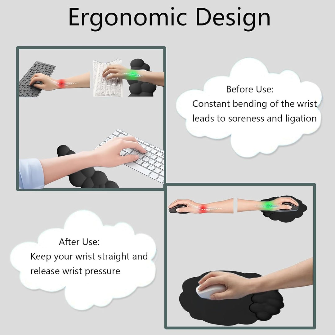 Frendorf | Skyformet Ergonomisk Håndleddstøtte Sett med Musematte & Underlag – Zeyora