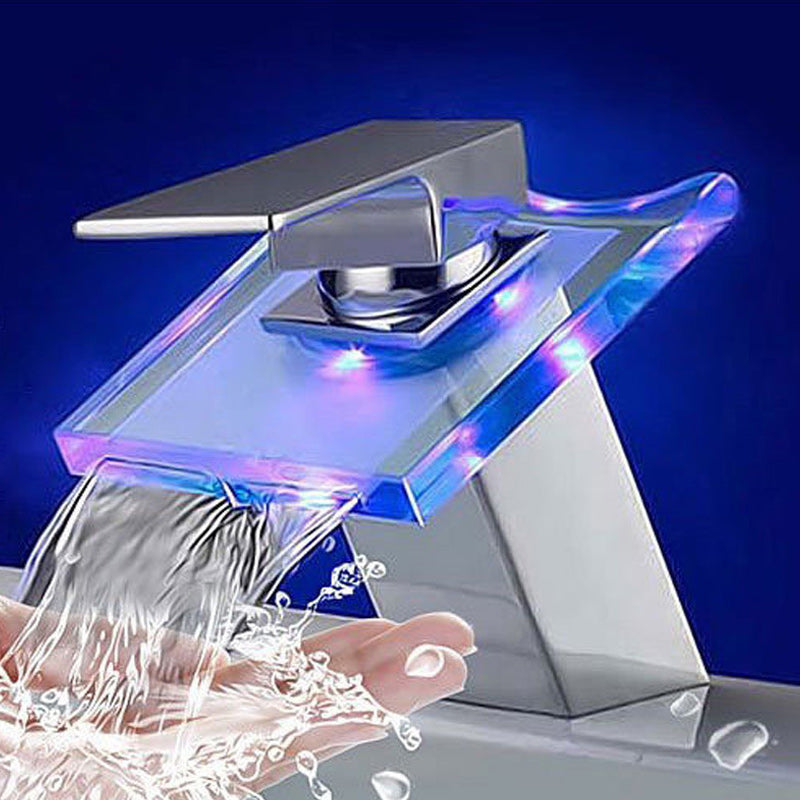 Skanto | 1-Lever Vanity Blandet Krane 1-Hull Kobber Vask Krane med LED-Belysning