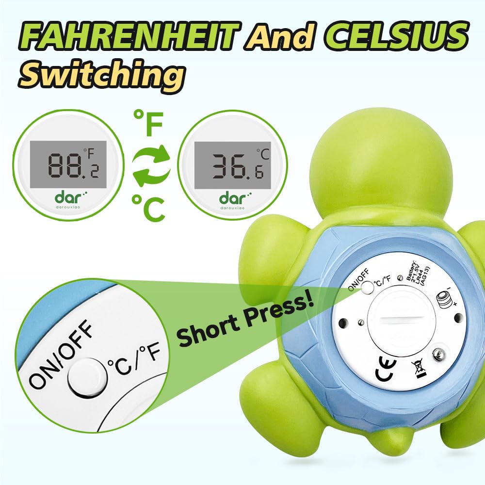 Norvo | AquaTrygg Baby Badetermometer – Digital Skjerm med 3 Farger og Temperaturvarsling