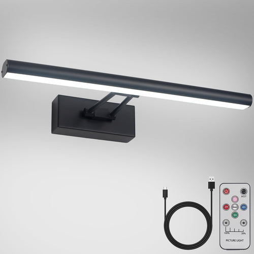 Skanto | Howmzon Bildebelysning, 13.5" Kunstbelysning, Svart Bildebelysning Batteridrevet, 3Cct, Trådløse Bildebelysninger Med Fjernkontroll, Lys Over Bildeinnramming For Veggmaling(Svart)