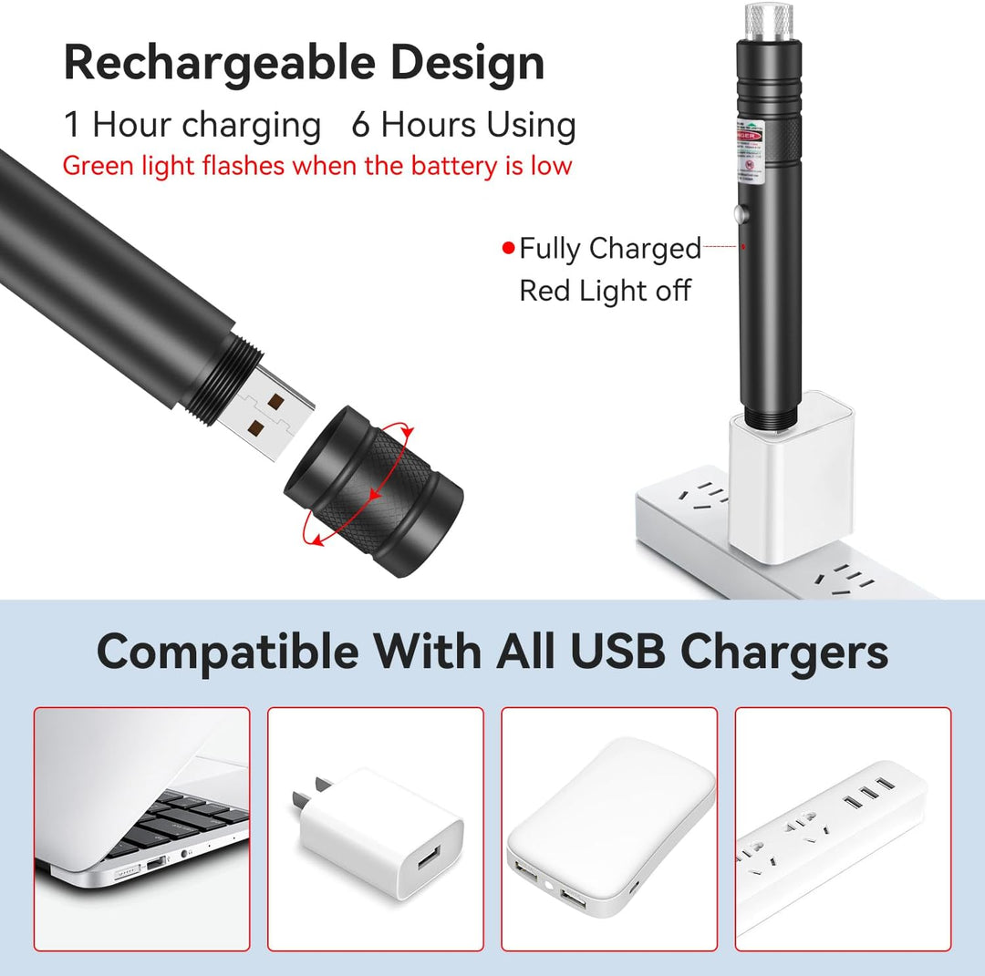 Skanto | Laserpekeren Oppladbar Grønn Utendørs Metall Lommelykt