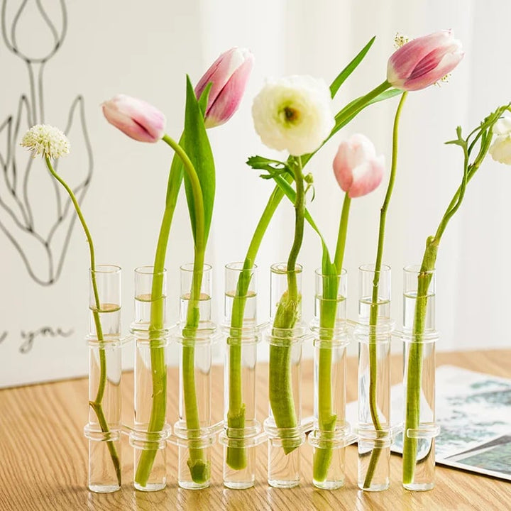 Skanto | Fleksible Blomster Vaser med Hengsler | Moderne Glassrør Vase