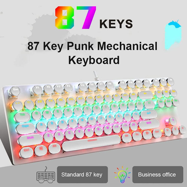 Skanto | 87-Tast Mekanisk Gaming Tastatur RGB Bakgrunnsbelyst Blå Bryter
