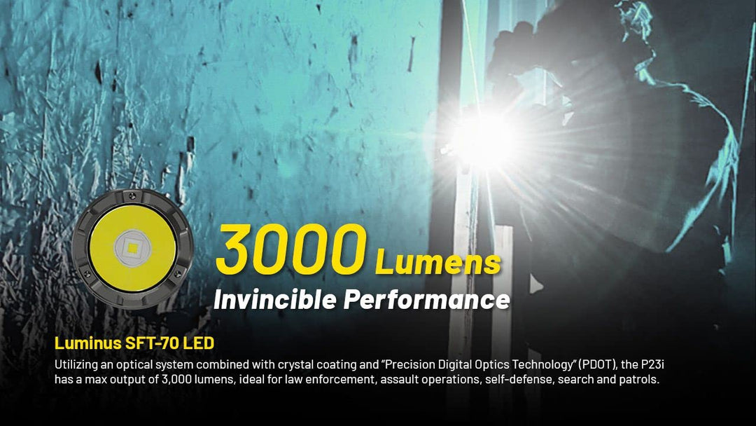 Skanto | Nitecore P23I Lommelykt - 3000 Lumen, 512 Yards, Nl2150Hpi Batteri, Nøkkel