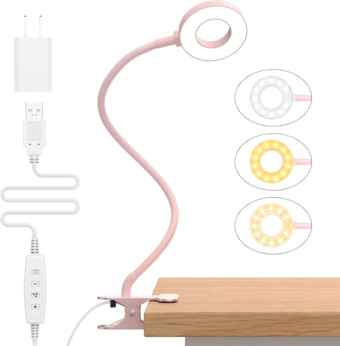 Skanto | 3 fargemodi LED-bordklemmlampe med & fleksibel gåsnek – Selvara (1+1 GRATIS)