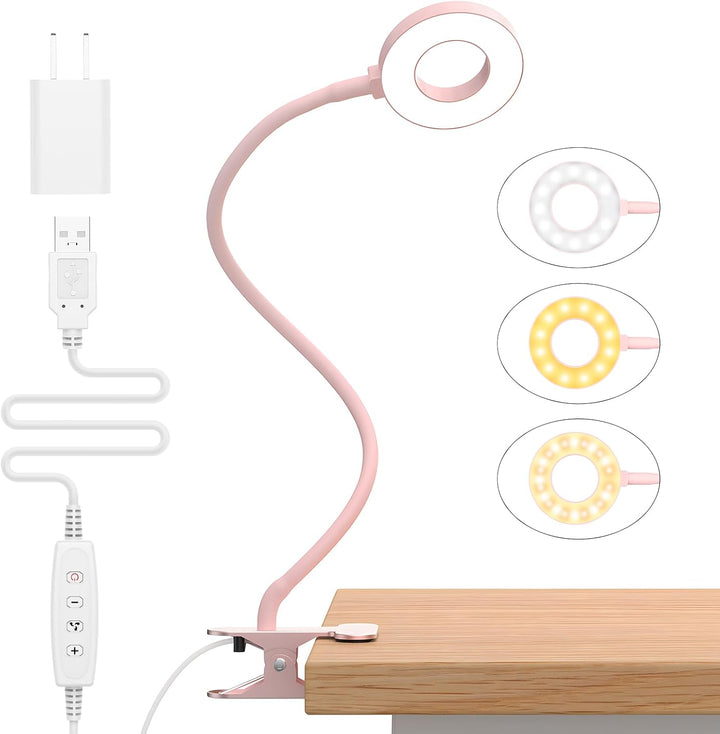 Skanto | 3 fargemodi LED-bordklemmlampe med & fleksibel gåsnek – Selvara (1+1 GRATIS)