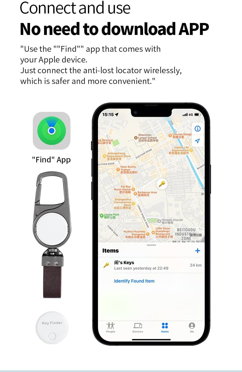 Skanto | Smart Anti-Lost Locator Nøkkelring – Sanntidssporing med Finn min – Zeyora