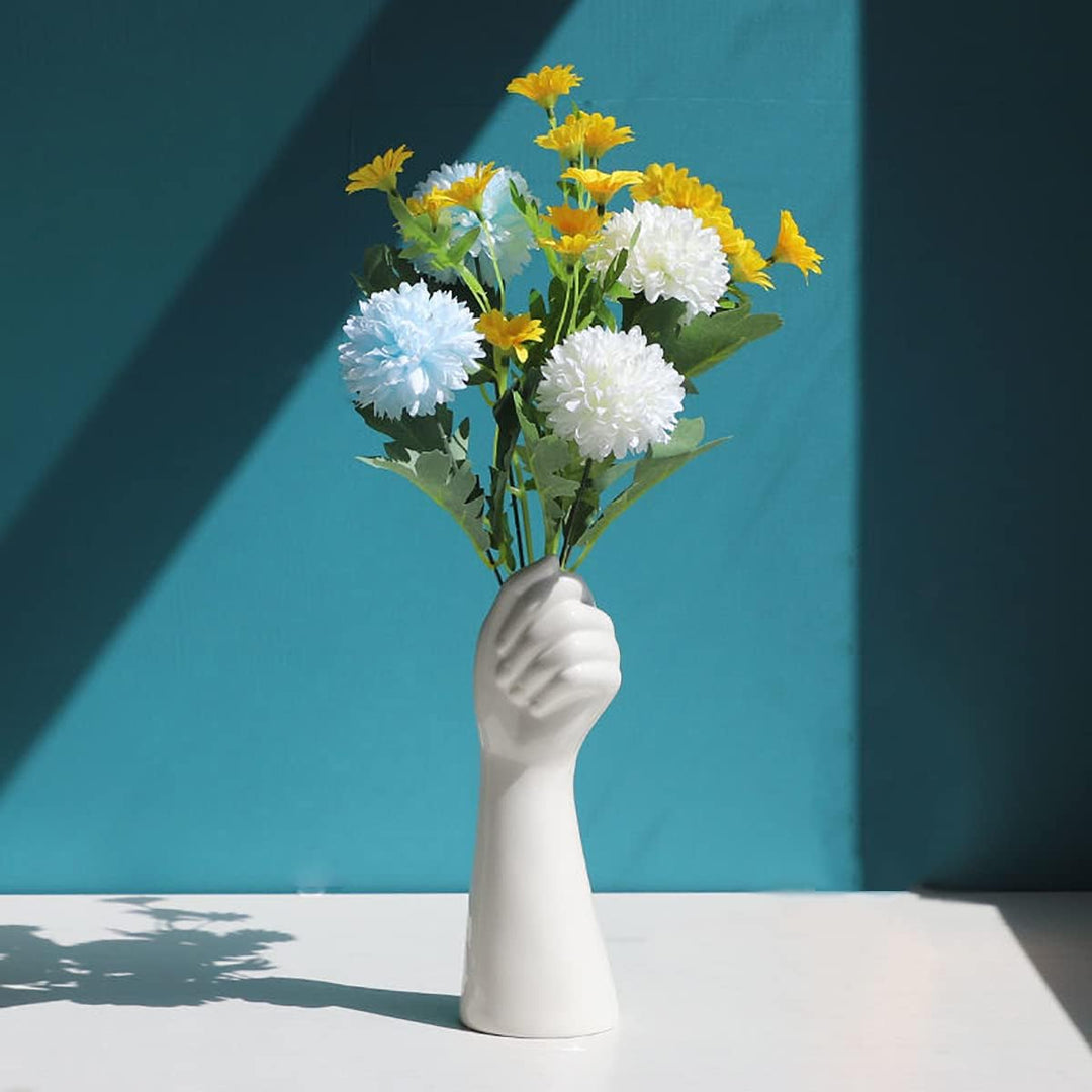 Skanto | Nordisk Stil Gylden Hånd Keramikk Vase - Moderne Dekorativ Midtpunkt for Hjem & Kontor