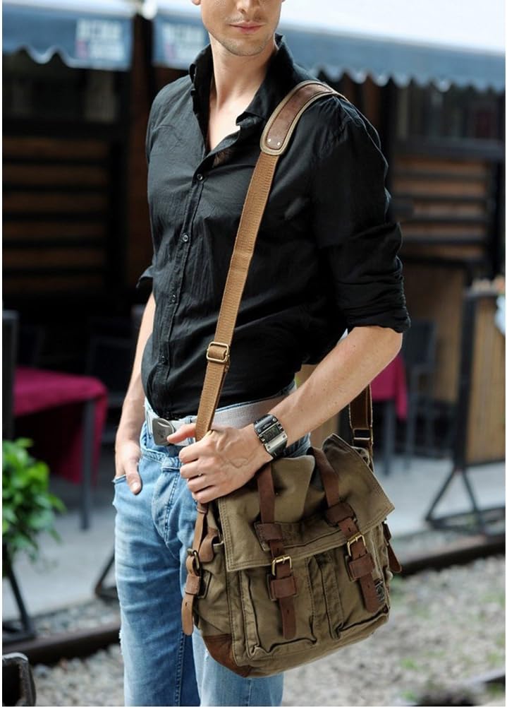 RetroCarry Bag – Vintage Canvas Skulderveske for Laptoper Skanto