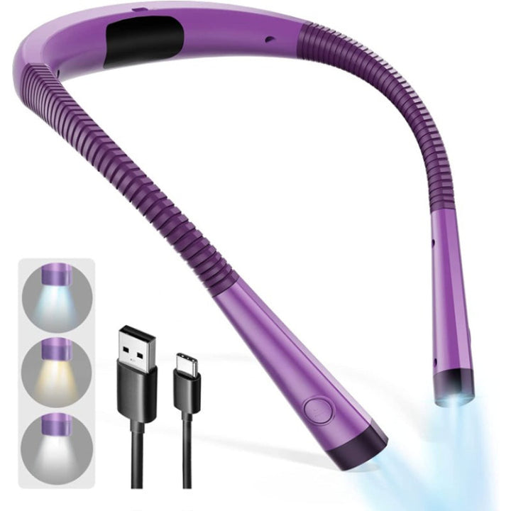 LED-leselampe, egnet for lesing og opplesing, 3 farger, 6 lysalternativer, fleksibel arm, bærbar, holdebar, perfekt for lesing, lesing, camping, reparasjon